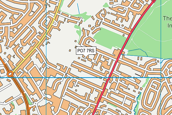 PO7 7RS map - OS VectorMap District (Ordnance Survey)