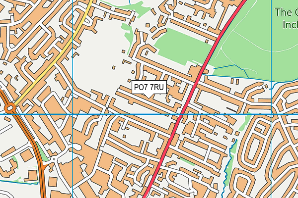 PO7 7RU map - OS VectorMap District (Ordnance Survey)