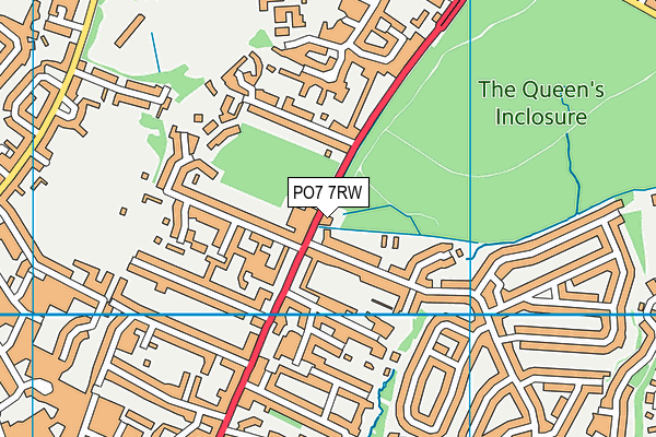 PO7 7RW map - OS VectorMap District (Ordnance Survey)