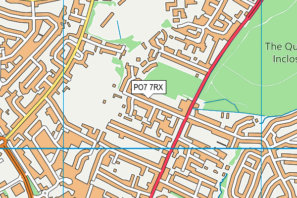 PO7 7RX map - OS VectorMap District (Ordnance Survey)