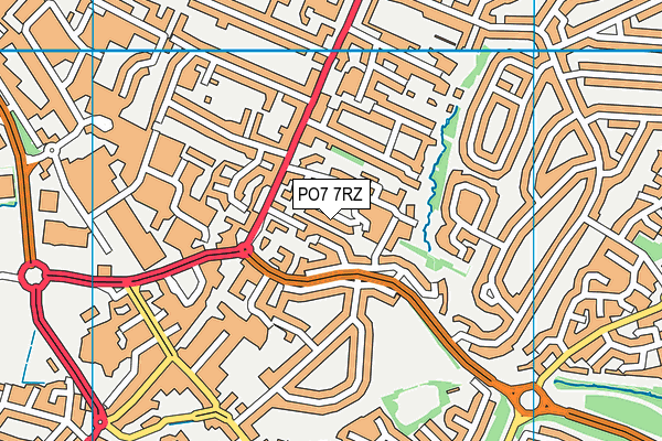 PO7 7RZ map - OS VectorMap District (Ordnance Survey)