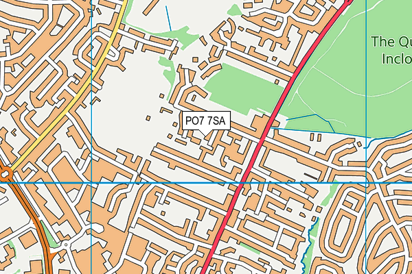 PO7 7SA map - OS VectorMap District (Ordnance Survey)