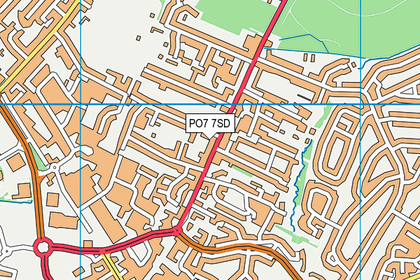 PO7 7SD map - OS VectorMap District (Ordnance Survey)