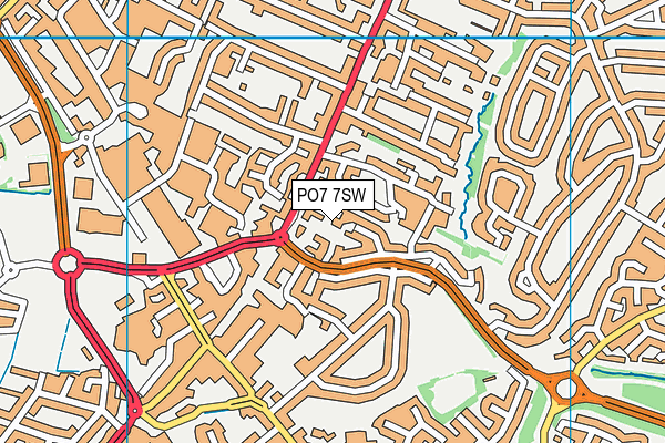 PO7 7SW map - OS VectorMap District (Ordnance Survey)