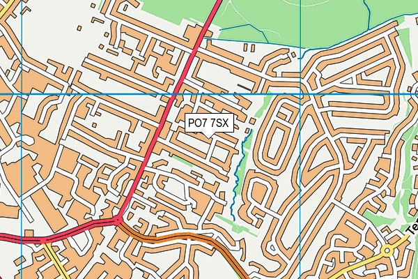 PO7 7SX map - OS VectorMap District (Ordnance Survey)