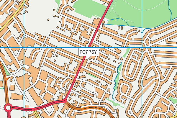 PO7 7SY map - OS VectorMap District (Ordnance Survey)