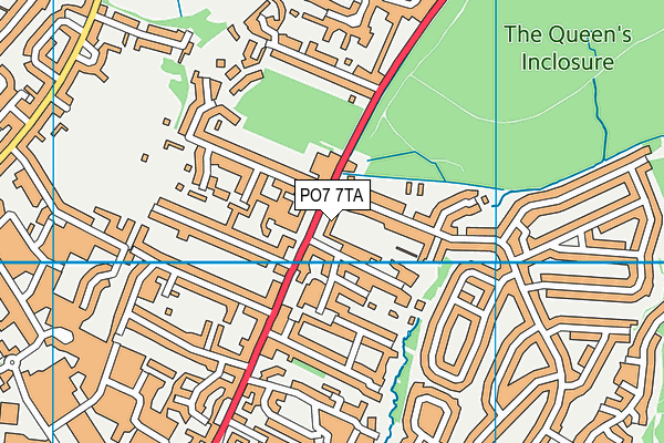 PO7 7TA map - OS VectorMap District (Ordnance Survey)