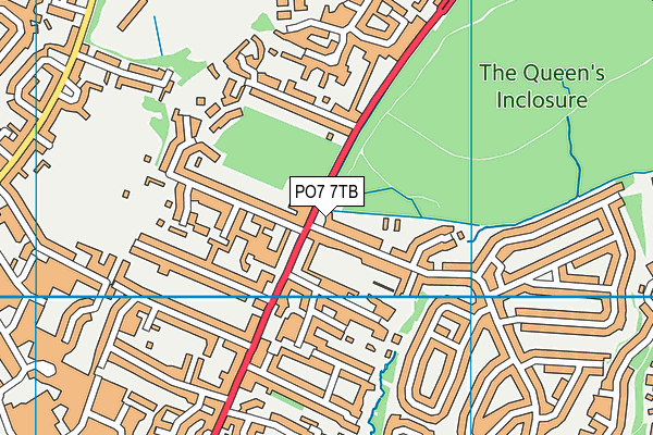 PO7 7TB map - OS VectorMap District (Ordnance Survey)