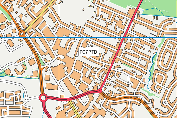 PO7 7TD map - OS VectorMap District (Ordnance Survey)