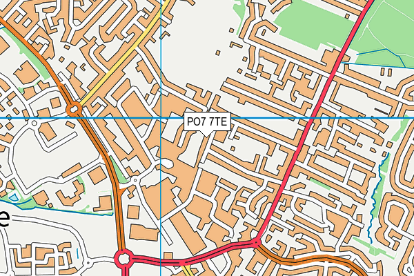 PO7 7TE map - OS VectorMap District (Ordnance Survey)
