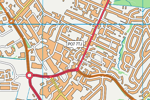 PO7 7TJ map - OS VectorMap District (Ordnance Survey)
