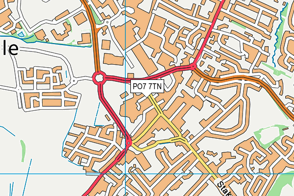 PO7 7TN map - OS VectorMap District (Ordnance Survey)