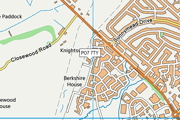 PO7 7TY map - OS VectorMap District (Ordnance Survey)