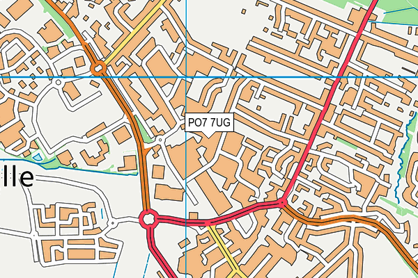 PO7 7UG map - OS VectorMap District (Ordnance Survey)