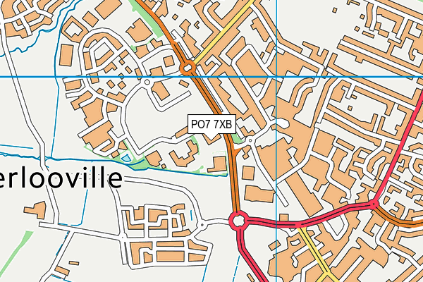 PO7 7XB map - OS VectorMap District (Ordnance Survey)