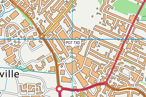 PO7 7XD map - OS VectorMap District (Ordnance Survey)