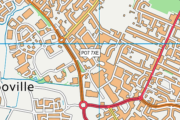 PO7 7XE map - OS VectorMap District (Ordnance Survey)