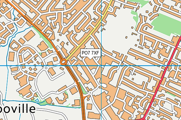 PO7 7XF map - OS VectorMap District (Ordnance Survey)