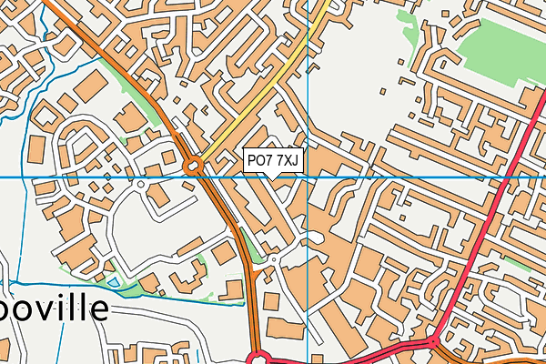 PO7 7XJ map - OS VectorMap District (Ordnance Survey)