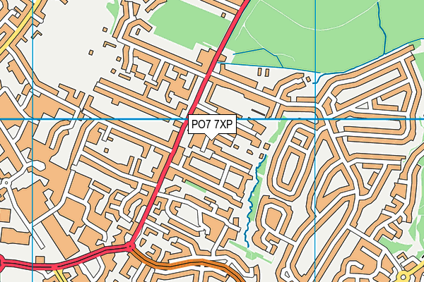 PO7 7XP map - OS VectorMap District (Ordnance Survey)