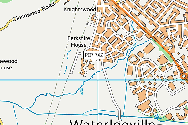 PO7 7XZ map - OS VectorMap District (Ordnance Survey)