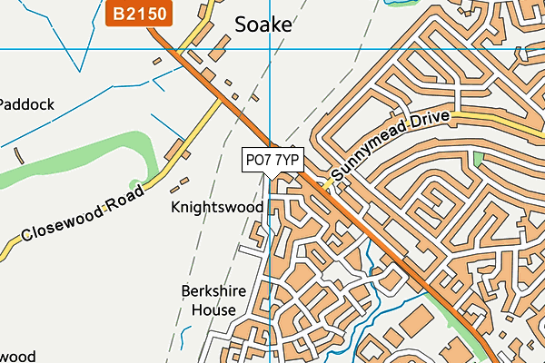 PO7 7YP map - OS VectorMap District (Ordnance Survey)