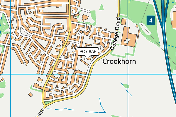 PO7 8AE map - OS VectorMap District (Ordnance Survey)