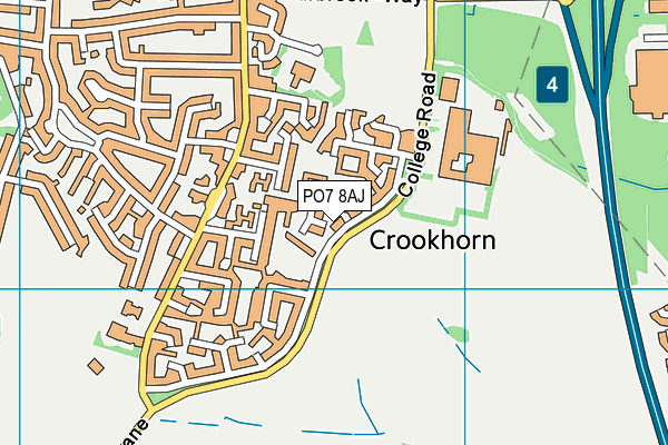 PO7 8AJ map - OS VectorMap District (Ordnance Survey)