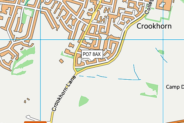 PO7 8AX map - OS VectorMap District (Ordnance Survey)