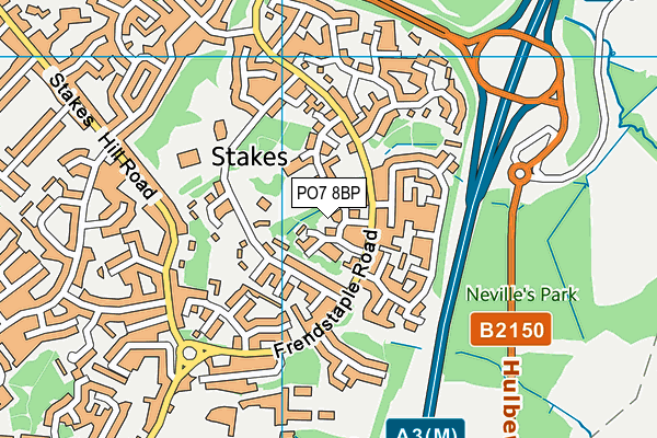 PO7 8BP map - OS VectorMap District (Ordnance Survey)