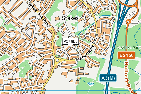 PO7 8DL map - OS VectorMap District (Ordnance Survey)