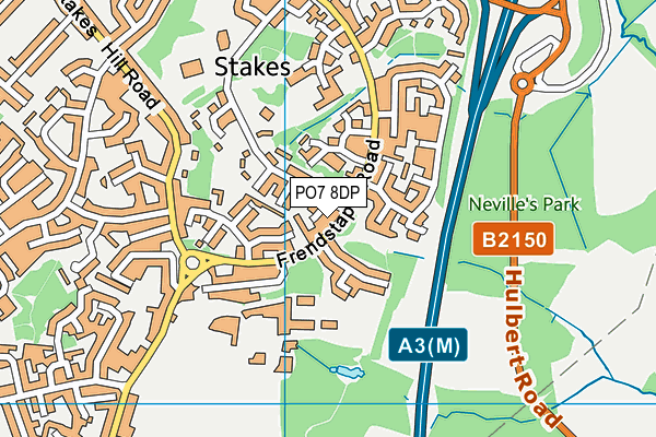 PO7 8DP map - OS VectorMap District (Ordnance Survey)