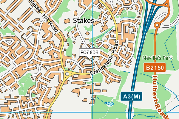 PO7 8DR map - OS VectorMap District (Ordnance Survey)