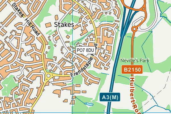 PO7 8DU map - OS VectorMap District (Ordnance Survey)