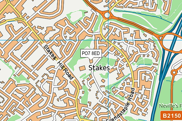 PO7 8ED map - OS VectorMap District (Ordnance Survey)