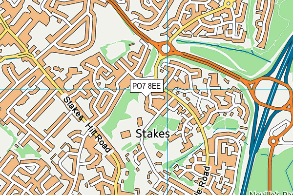 PO7 8EE map - OS VectorMap District (Ordnance Survey)