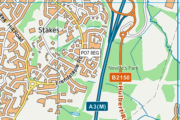 PO7 8EG map - OS VectorMap District (Ordnance Survey)