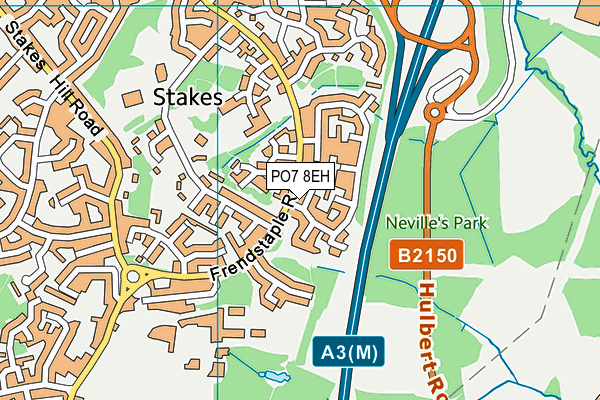 PO7 8EH map - OS VectorMap District (Ordnance Survey)