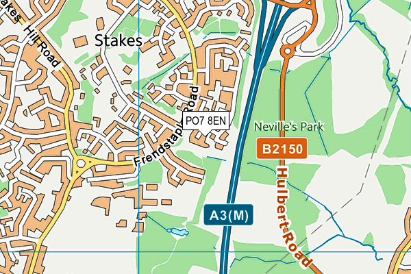 PO7 8EN map - OS VectorMap District (Ordnance Survey)