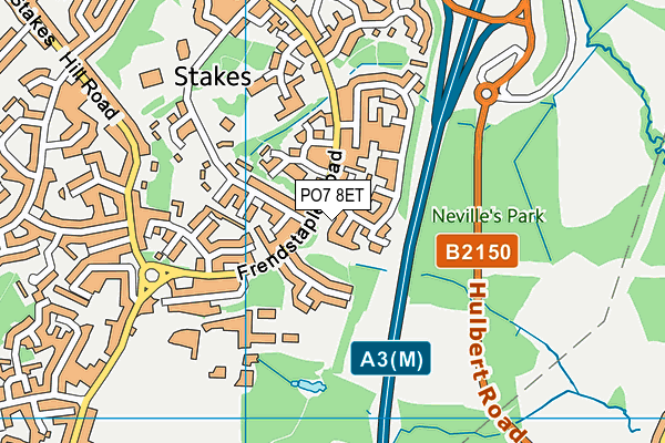 PO7 8ET map - OS VectorMap District (Ordnance Survey)