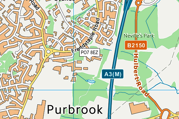 PO7 8EZ map - OS VectorMap District (Ordnance Survey)