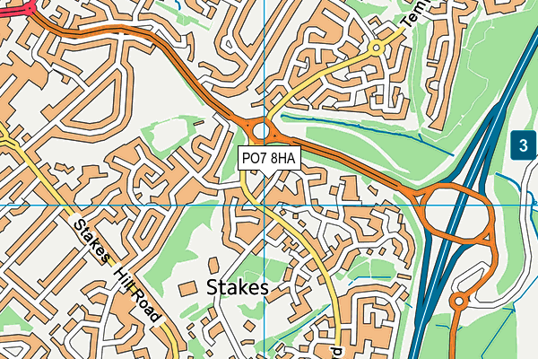 PO7 8HA map - OS VectorMap District (Ordnance Survey)