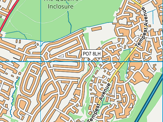 PO7 8LH map - OS VectorMap District (Ordnance Survey)
