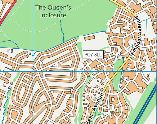 PO7 8LL map - OS VectorMap District (Ordnance Survey)