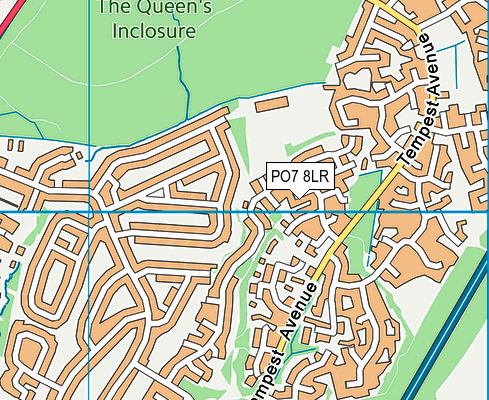 PO7 8LR map - OS VectorMap District (Ordnance Survey)