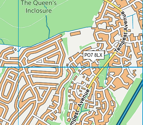 PO7 8LX map - OS VectorMap District (Ordnance Survey)
