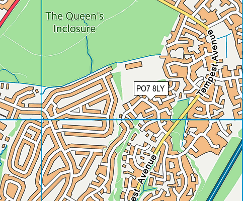 PO7 8LY map - OS VectorMap District (Ordnance Survey)