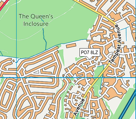PO7 8LZ map - OS VectorMap District (Ordnance Survey)