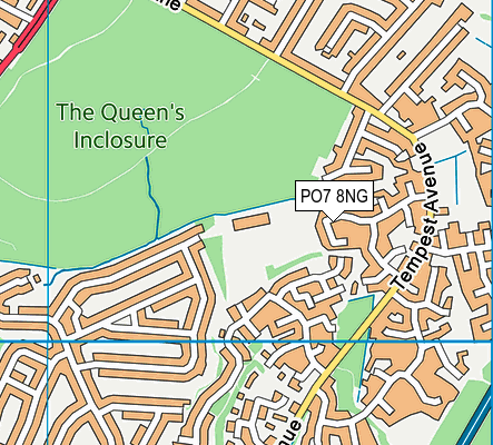 PO7 8NG map - OS VectorMap District (Ordnance Survey)