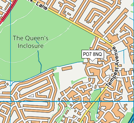 PO7 8NQ map - OS VectorMap District (Ordnance Survey)